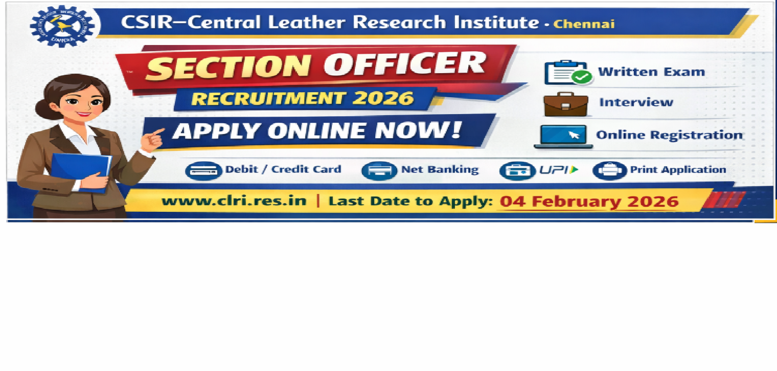 CSIR CLRI Section Officer Online Form 2026