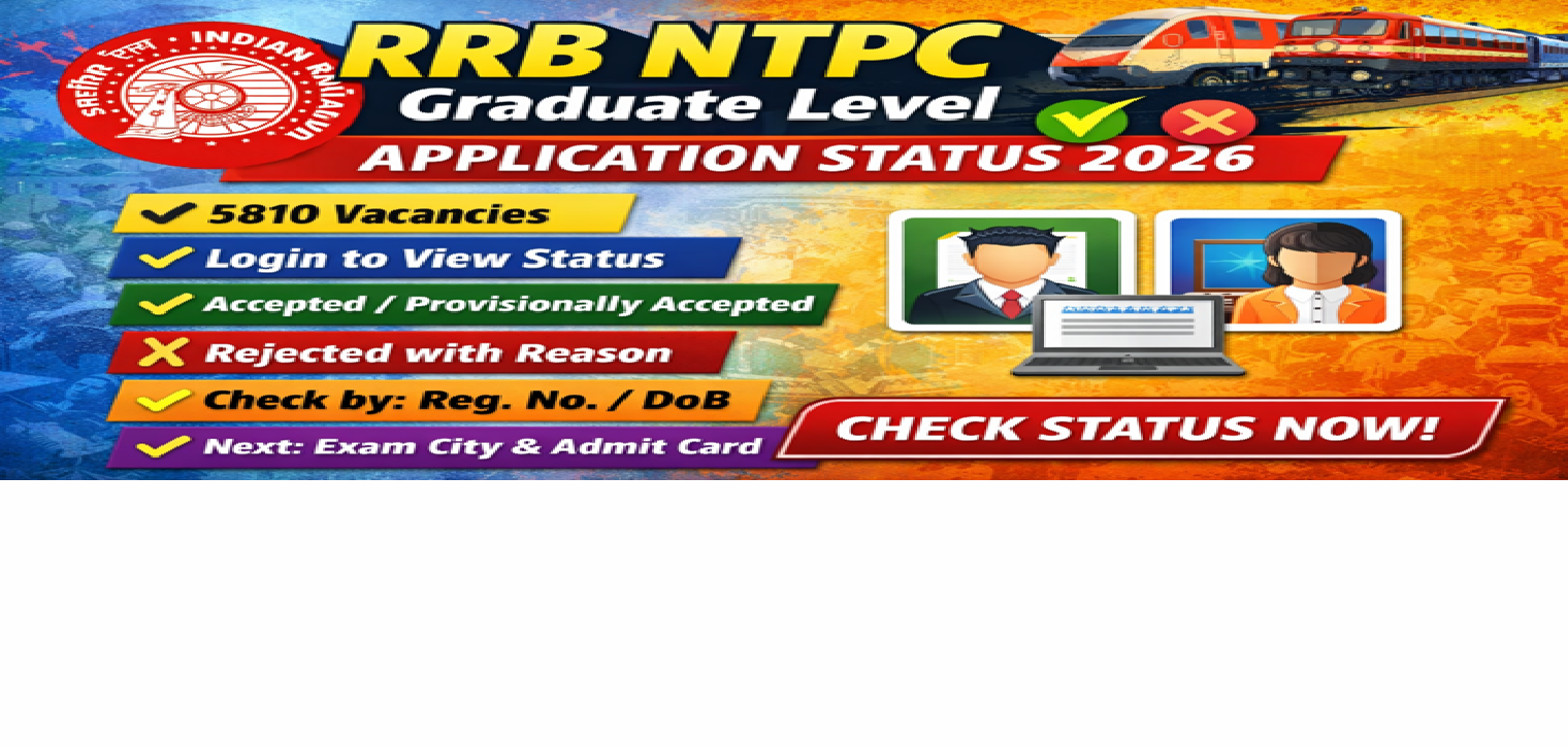 RRB NTPC Graduate Level Application Status 2026
